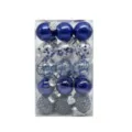 Blue and silver 6cm plastic Christmas ball ornaments 30-pack for tree decoration - 30Pcs Pack / Dark Blue