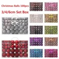 Detailed display of 100pcs Christmas ball ornament sets in multiple colors and sizes - 100pcs Pack / Multicolor