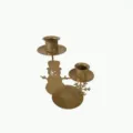 Retro gold Christmas iron candle holder with snowman and snowflake silhouette design - Snowman Style (No Light)