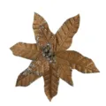 Elegant artificial gold Christmas flower with silver glitter for holiday tree decorations - Gold