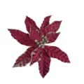 Beautiful magenta artificial Christmas poinsettia flower decoration with gold glitter edges - Rose Red