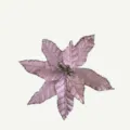 Elegant pink artificial Christmas poinsettia with silver glitter edges for holiday decor - Pink