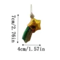 Glittery green and gold shooting star hanging ornament for St. Patrick's Day decor - Golden Shooting Star Style / 7cm x 4cm