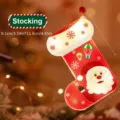 LED Christmas stocking hanging decoration with Santa Claus and snowflakes - Stocking Single