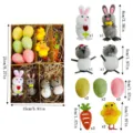 Complete Easter decoration set with eggs, rabbits, chicks, and carrots in gift box - Set