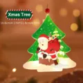 LED Christmas tree hanging ornament decoration with festive Santa Claus illustration - Xmas Tree Single