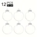 Juego de 12 bolas de Navidad transparentes de plástico PET de 8 cm con tapas plateadas decorativas - 8cm 12 Piezas/Paquete (Sin Cuerda)