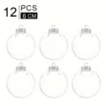 Set de 12 bolas de Navidad transparentes de plástico PET de 6 cm para decoración - 6cm 12 Piezas/Paquete (Sin Cuerda)