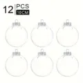 Juego de 12 bolas de Navidad transparentes de plástico PET de 10 cm para decorar DIY - 10cm 12 Piezas/Paquete (Sin Cuerda)