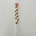 Χριστουγεννιάτικο DIY στολίδι μέντας με κόκκινες πράσινες λευκές χάντρες και σύρμα - Στυλ Κόκκινο Λευκό Πράσινο