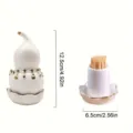 Porte-cure-dents élégant en céramique en forme de gourde avec bordure dorée de mariage - Calebasse / 12.5x6.5cm