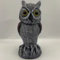 Realistic owl decoy for garden bird deterrent with detailed feather texture - Shaking Head Pointed Ear / Bag Packaging
