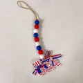 American Independence Day patriotic wooden bead hanging ornament with USA flag pattern - USA Letter Sign (Style 2)