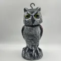 Realistic owl bird deterrent decoy for garden and patio with 360-degree rotating head design - Shaking Head Round Ear with Hook / Bag Packaging
