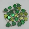 Set of 24 mixed green glittery and smooth shamrock ornaments for St. Patrick's Day decor - Fruit Green Clover Style (2) / Set of 24