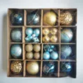 Assorted 44-piece blue and gold Christmas ball ornament gift set for holiday tree decoration - 44 Pieces / Gold Ink Blue