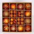 44-piece set of orange bronze Christmas tree ornament balls in gift box - 44 Pieces / Antique Bronze