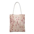 Elegant pink geometric embroidery tote bag with multi-color sequins for women - Geometric Pink
