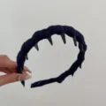 Elegant navy blue pleated satin headband with non-slip comb teeth hair accessory - Wavy Style (84#) / Dark Blue