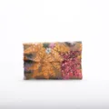 Elegant floral embroidered sequin evening clutch bag for women in premium brown fabric - Orange