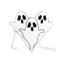 Unique Halloween white ghost crossbody bag for women cute ghost face shoulder purse - White