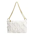 Borsa a tracolla con catena trapuntata in denim lavato bianco elegante borsa a mano semplice - Bianco