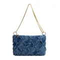 Modische Damen Jeans Umhängetasche Gesteppte Denim Kettentasche Handtasche Elegant Neu - Blau