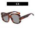 Elegantes gafas de sol cuadradas vintage oversize con montura de carey y detalles dorados - C3 Carey / Lente Gris