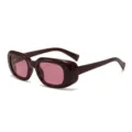 Occhiali da sole vintage quadrati con montura bordeaux e lenti rosa per donna - Borgogna Lenti Rosse