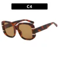 Gafas de sol cuadradas retro para mujer con montura de carey y lentes marrones - C4 - C4-Carey Lente Té