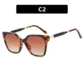 Gafas de sol vintage ojo de gato de carey con lentes marrones degradadas mujer - Estilo C2 / Té Doble Estampado