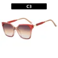 Gafas de sol vintage cuadradas de ojo de gato rojas con lentes degradadas marrones - Estilo C3 / Té Rojo Transparente Gris Amarillo Blanco