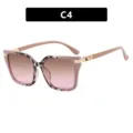 Gafas de sol cuadradas retro con lentes rosas degradadas y montura estampada, C4 - Estilo Cuadrado Minimalista (C4) / Rosa Claro Patchwork
