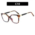 Vintage oversized cat-eye sunglasses with tortoiseshell frame and golden accents - Patterned Clear Lens