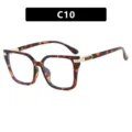 Vintage tortoiseshell square sunglasses with gold metal hinge detail - Tortoise Frame White Lens