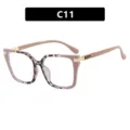 Retro oversized square sunglasses featuring a pink and tortoiseshell color-block design - Light Tea Patchwork Clear Lens