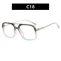 Élégantes lunettes de soleil carrées à double pont avec une finition dégradée C18 - Style Vert Rose Blanc Verres Clairs (C18)