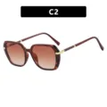 Gafas de sol vintage cuadradas de carey con cristales degradados marrones moda C2 - Talla Universal / C2-Té Profundo Carey Té Doble