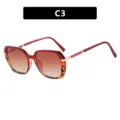 Gafas de sol cuadradas vintage con estampado de leopardo rojo y lentes degradadas, modelo C3. - Talla Universal / C3-Rojo Transparente Carey Té Doble
