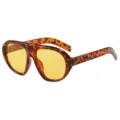 Trendy occhiali da sole aviator tartarugati con lenti gialle per protezione solare. - Tartarugato Lenti Arancio Giallo