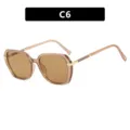 Stylish vintage brown square sunglasses featuring gold accents and glitter temples, Color C6 - Universal Size / C6-Champagne Tea Deep Tea