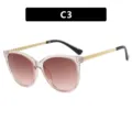 Lunettes de soleil cat eye pour femme tendance retro chic avec verres degrade elegants - Champagne Thé Rose (C3)