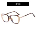 Retro square color-block glasses frames in tortoiseshell and tan variant C13. - Universal Size / C13-Splice Champagne Tea Clear Lens