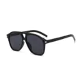 Gafas de sol aviador negras clásicas con doble puente y montura oversize - Talla única / Negro Brillante