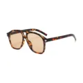 Gafas de sol aviador de gran tamaño con estampado de leopardo y lentes ámbar vintage. - Talla única / Tortoise
