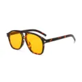 Gafas de sol de aviador vintage con lentes amarillas y montura de carey de moda - Talla única / Carey Naranja