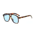 Gafas de sol de aviador con montura de carey y lentes tintadas de color azul claro - Talla única / Carey