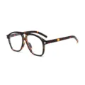 Elegantes gafas de aviador en carey con doble puente y lentes transparentes para mujer - Talla única / Marco de Carey Lente Clara