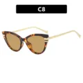 Lunettes de soleil œil-de-chat tendance pour femmes avec monture en écaille de tortue - Monture Léopard Verres Thé Clair