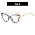 Lunettes de soleil papillon tendance pour femmes avec monture fleurie et branches dorées - Monture Écaille Bleu Verres Transparents